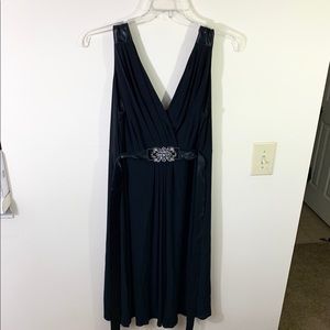 Black Dress with Satin Belt